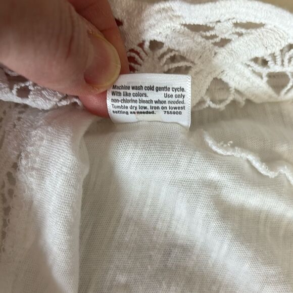 A.N.A | Women’s White Lace Trim Tunic Tank Top Swim Coverup Size XL - Picture 6 of 13